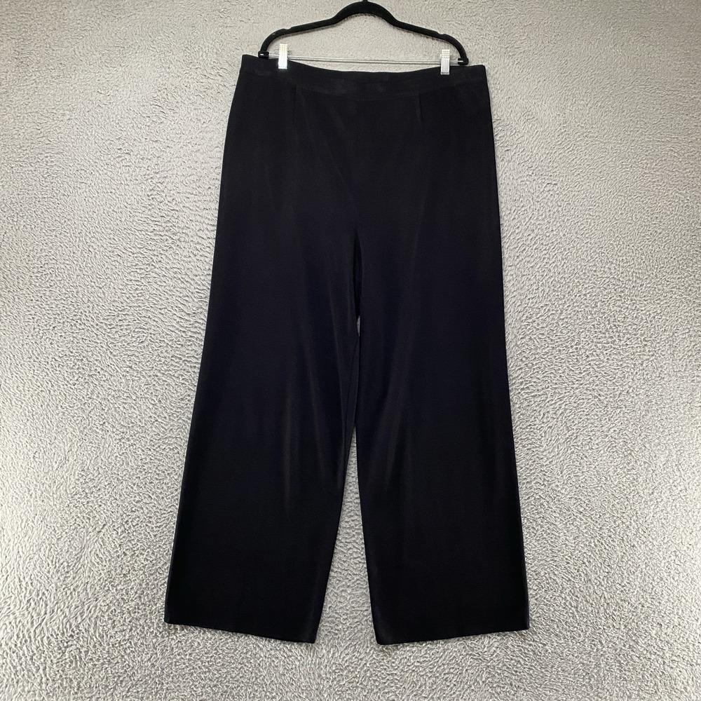 Misook Knit Dress Pants Womens 3X Black Wide Leg Pull On Minimalist Capsule